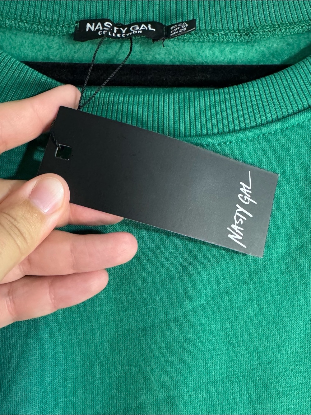 Nasty Gal Plus Size 24 Green Oversized Crewneck Sweatshirt NWT - Picture 2 of 6